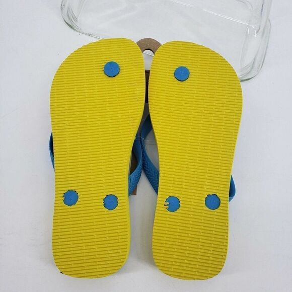 Rare Havaianas Pixar Inside Out Flip Flops Girls 3 US Yellow Blue - Picture 9 of 12